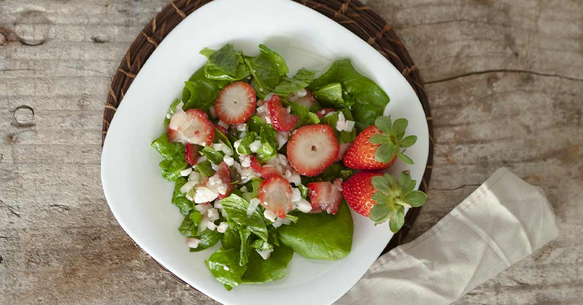 Salada de Espinafre e Morangos